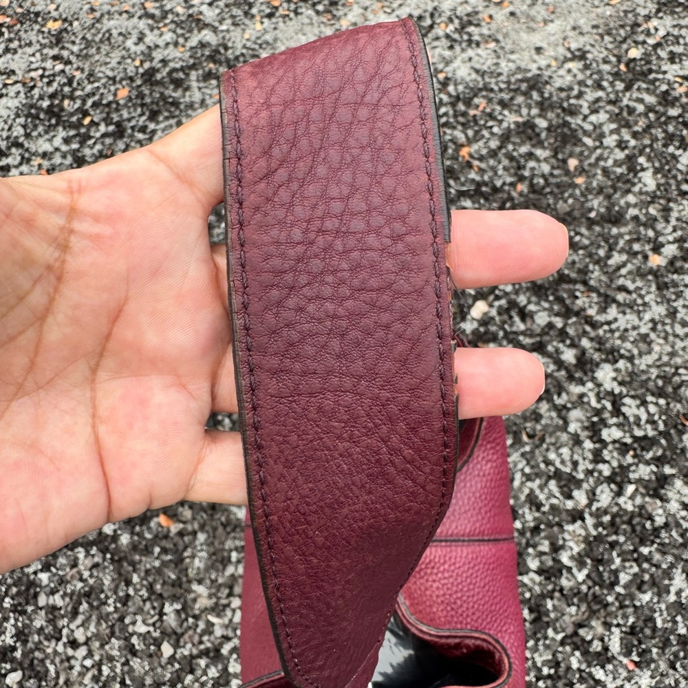 Rebecca Minkoff Burgundy Pebbled Leather Hobo Shoulder Bag - Picture 13 of 16